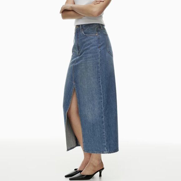 Aritzia Denim Forum '90s Vintage Maxi Skirt – 5 Yrs Kiss 'n' Tell Blue, Size 30 - Picture 2 of 9